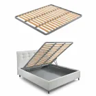 Łóżko podwójne z wyściełanym pojemnikiem Faux Leather Made in Italy - Mask Viadurini