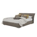 Podwójne łóżko z pojemnikiem z tkaniny lub ekoskóry Made in Italy - Doremì