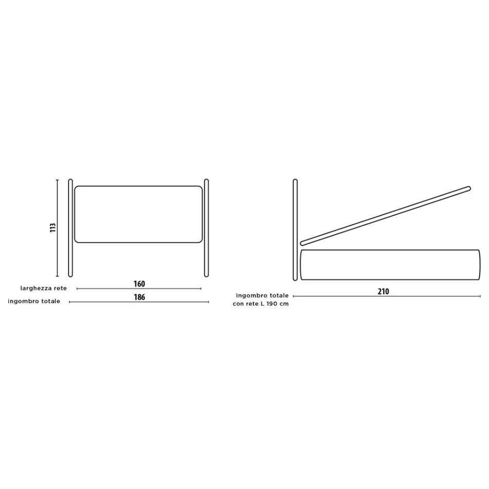 Łóżko podwójne z opcjonalnym schowkiem, 2 stolikami nocnymi i materacem - Fiuto Viadurini