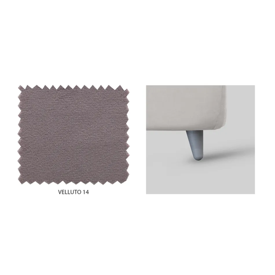 Łóżko podwójne z opcjonalnym schowkiem i nóżkami Made in Italy - Birba Viadurini