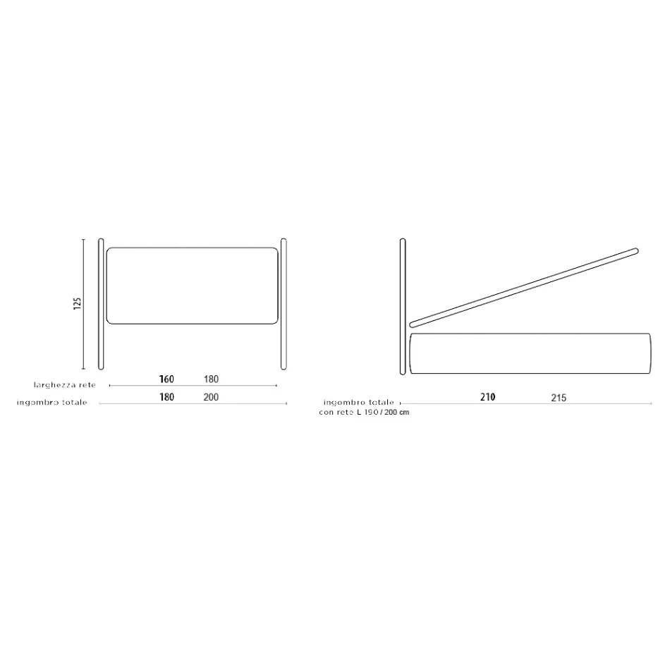 Podwójne łóżko z opcjonalnym schowkiem Made in Italy - Ciccio Viadurini