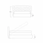 Podwójne łóżko z pojemnikiem pokryte tkaniną Selene Bolzan Viadurini