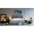 Podwójne łóżko z tapicerowaną ramą łóżka w różnych wykończeniach Made in Italy - Design Viadurini