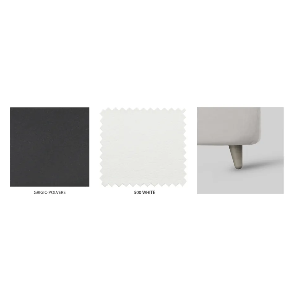 Podwójne łóżko z tapicerowaną ramą łóżka w różnych wykończeniach Made in Italy - Design Viadurini