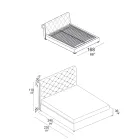 Podwójne łóżko z wyściółką capitonné i drewnianymi nóżkami - Briosco Viadurini