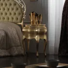 Podwójne łóżko z materacem, poduszkami i 2 stolikami nocnymi Made in Italy - Laki Viadurini