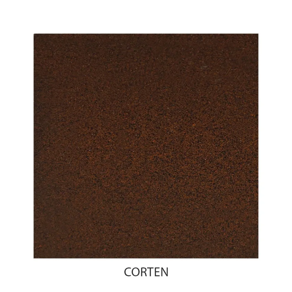 Podwójne łóżko z dopasowanym podnóżkiem Corten - Peter Viadurini