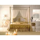 Podwójne łóżko z dopasowanym podnóżkiem z rurowych rurek Made in Italy - Chic Viadurini