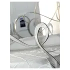 Podwójne łóżko z pasującym podnóżkiem, materacem i 2 stolikami nocnymi - Nebbia Viadurini