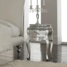 Podwójne łóżko z pasującym podnóżkiem, materacem i 2 stolikami nocnymi - Nebbia Viadurini