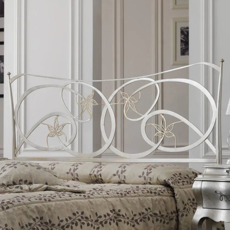 Podwójne łóżko z podnóżkiem w różnych wykończeniach Made in Italy - Natural Viadurini