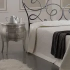 Podwójne łóżko z podnóżkiem, materacem, poduszkami i 2 stolikami nocnymi - Lampo Viadurini