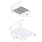 Podwójne łóżko o drewnianej konstrukcji pokryte poliuretanem – przewrócone Viadurini