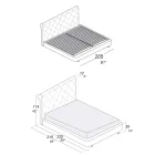 Podwójne łóżko o drewnianej konstrukcji pokryte poliuretanem – przewrócone Viadurini