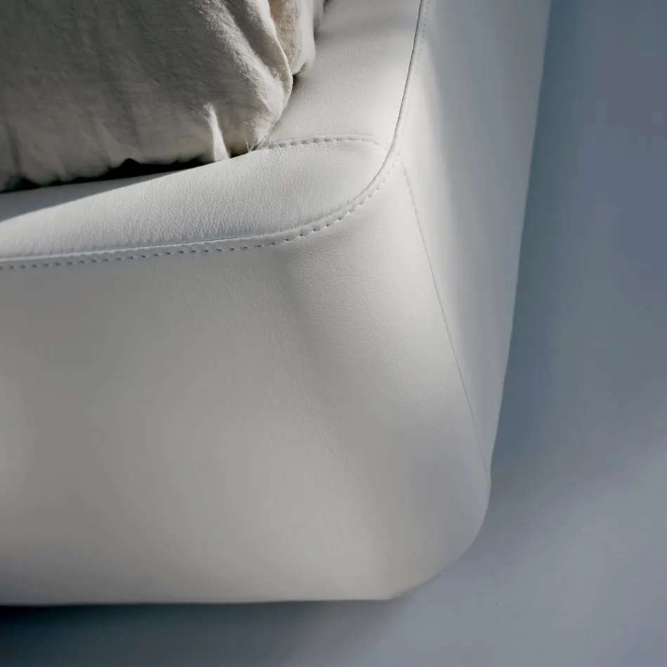 Podwójne łóżko o drewnianej konstrukcji pokryte poliuretanem – przewrócone Viadurini