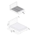 Podwójne łóżko o drewnianej konstrukcji pokryte poliuretanem – przewrócone Viadurini