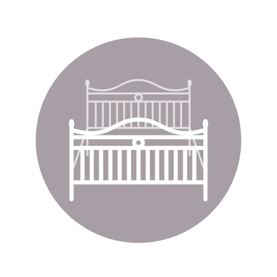 Podwójne łóżko z zagłówkiem z rurek żelaznych Wyprodukowano we Włoszech - kopia Viadurini