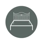 Podwójne łóżko z zagłówkiem z rurowych rurek Made in Italy - Kenzo Viadurini