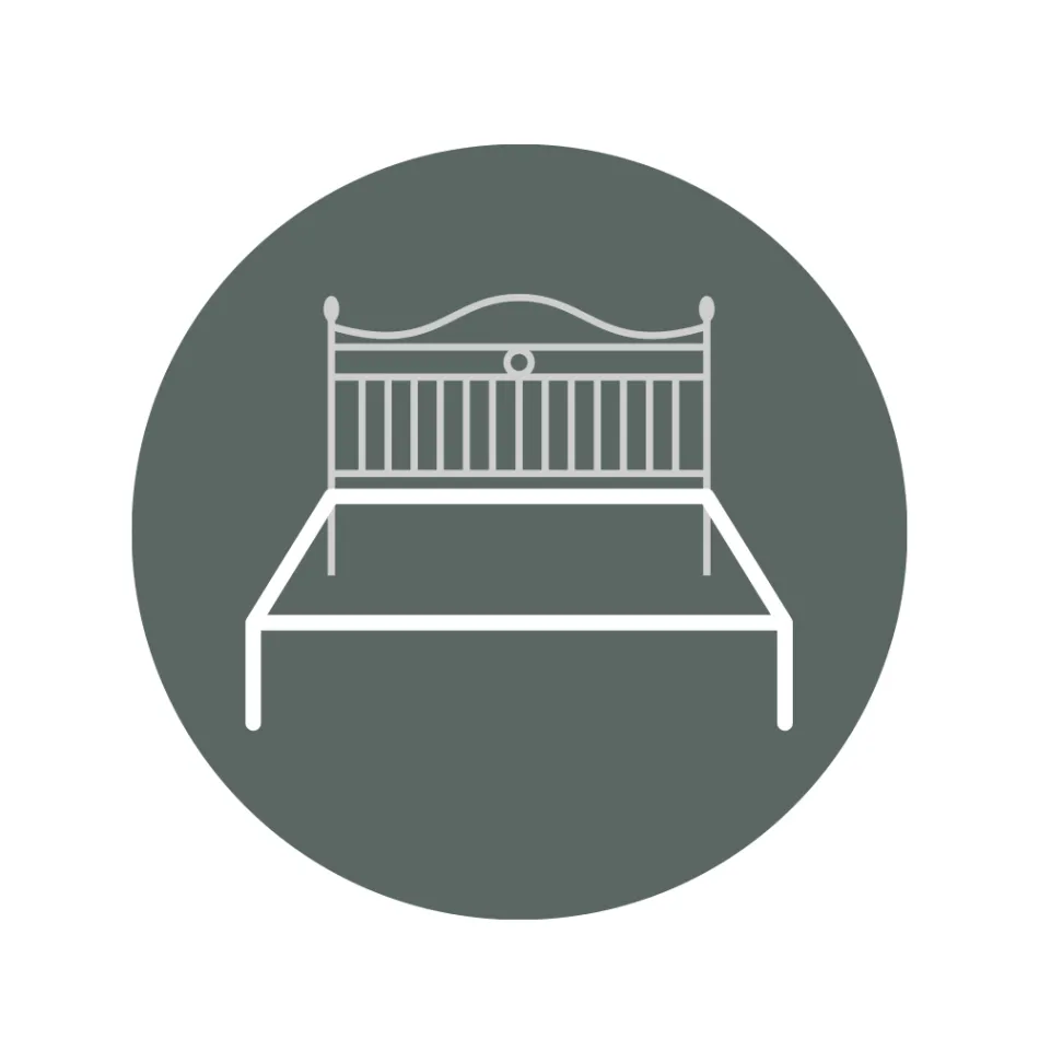 Podwójne łóżko z zagłówkiem z rurowych rurek Made in Italy - Kenzo Viadurini