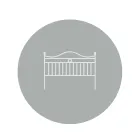 Podwójne łóżko z zagłówkiem z rurowych rurek Made in Italy - Kenzo Viadurini