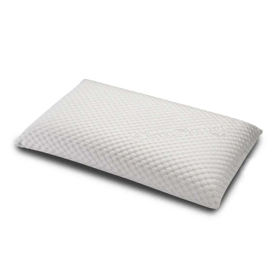 Łóżko podwójne z zagłówkiem z 2 poduszkami, materacem i 2 stolikami nocnymi - Life Viadurini