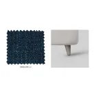 Podwójne łóżko z tapicerowanym zagłówkiem z tkaniny Made in Italy - Fulmine Viadurini