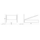 Podwójne łóżko z tapicerowanym zagłówkiem z tkaniny Made in Italy - Fulmine Viadurini