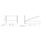 Podwójne łóżko z zagłówkiem z ekoskóry lub tkaniny Made in Italy - Buddy Viadurini