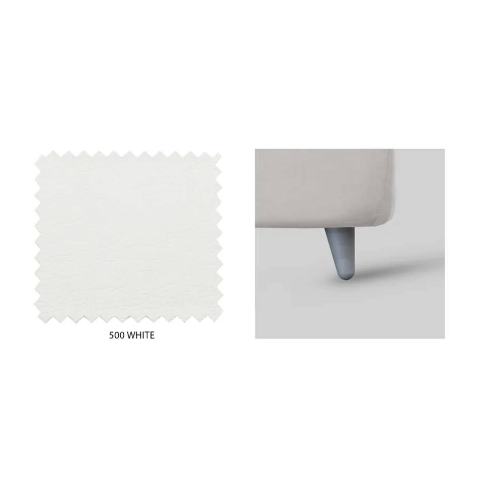 Podwójne łóżko z zagłówkiem z ekoskóry Made in Italy - Fiuto Viadurini