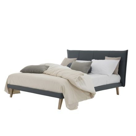 Luksusowe łóżko podwójne z ekoskóry lub tkaniny Made in Italy - Generus Viadurini
