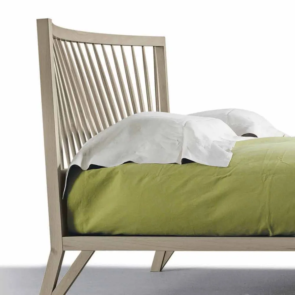 Zaprojektuj podwójne łóżko 160x200cm z solidną podstawą orzecha Alain Viadurini