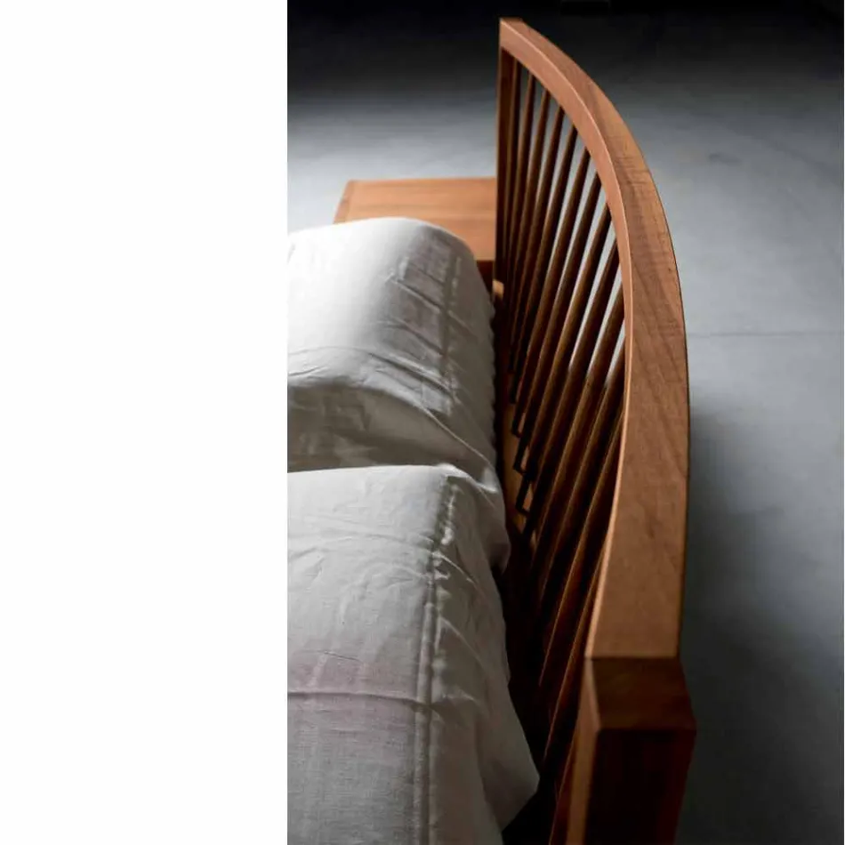 Zaprojektuj podwójne łóżko 160x200cm z solidną podstawą orzecha Alain Viadurini