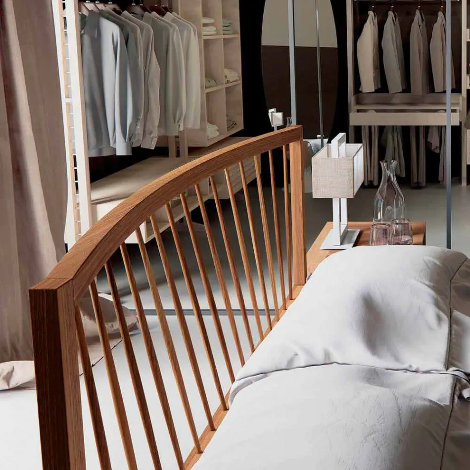 Zaprojektuj podwójne łóżko 160x200cm z solidną podstawą orzecha Alain Viadurini