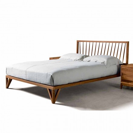 Zaprojektuj podwójne łóżko 160x200cm z solidną podstawą orzecha Alain Viadurini