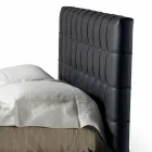 Projekt łóżko małżeńskie z wyściełanym zagłówkiem Leilo, 160x200 cm Viadurini