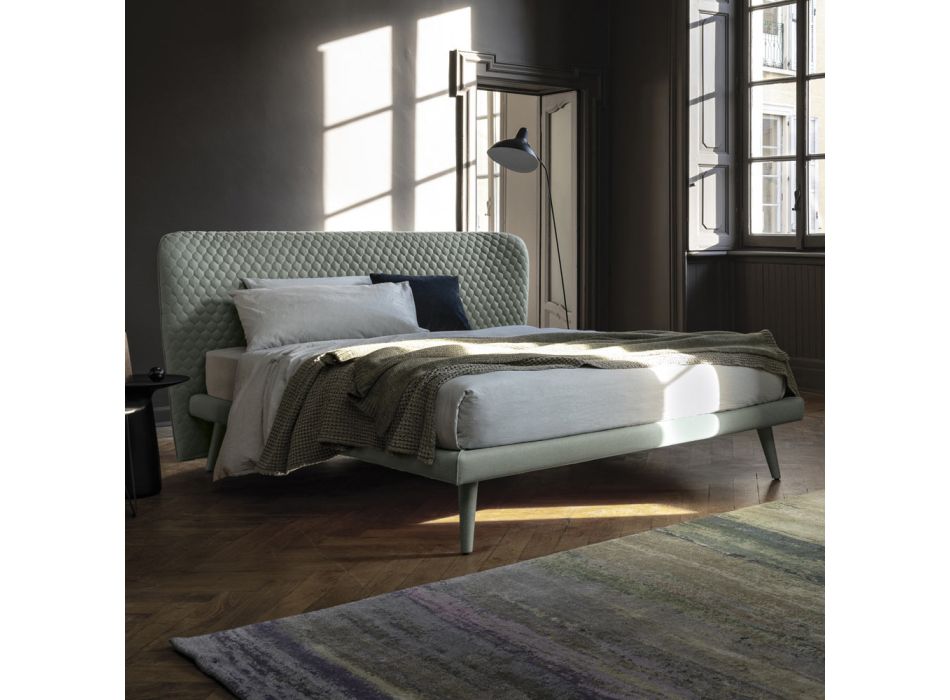 Podwójne łóżko, bez pojemnika, współczesny design Corolle firmy Bolzan Viadurini