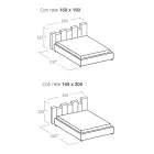 Wysokiej jakości podwójne łóżko tapicerowane w kolorze niebieskim lub szarym - Kenzo Viadurini