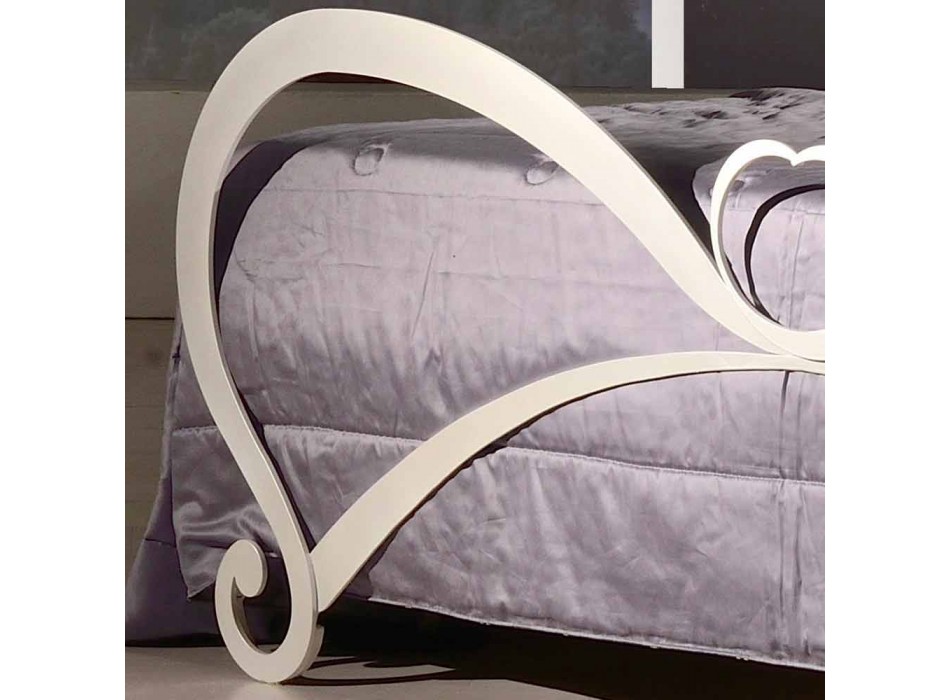 zaprojektować podwójne łóżko wykonane z żeliwa z dekoracjami kryształowe Eden Viadurini