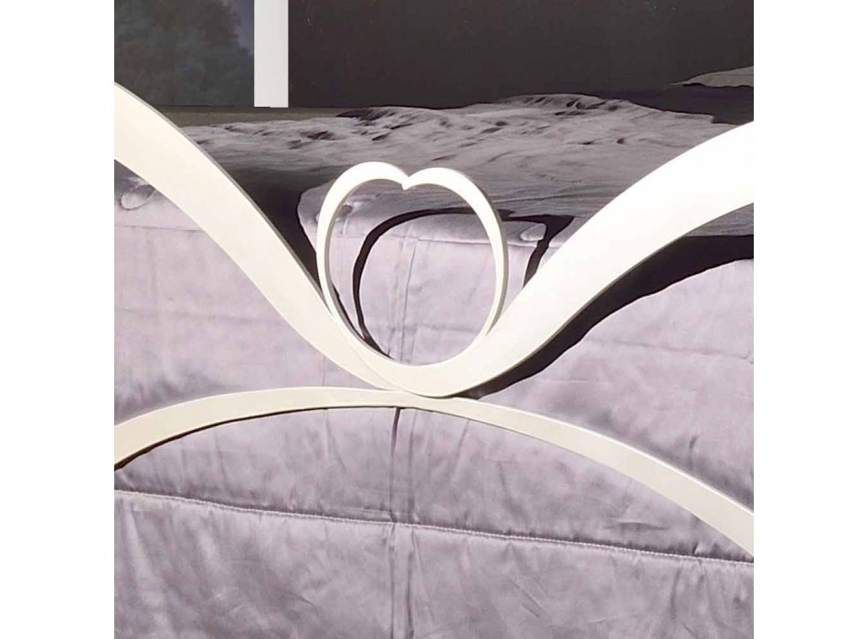 zaprojektować podwójne łóżko wykonane z żeliwa z dekoracjami kryształowe Eden Viadurini