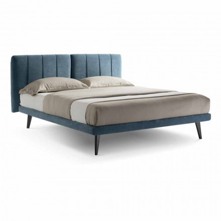 Nowoczesne łóżko podwójne z tkaniny Made in Italy - Nives Viadurini