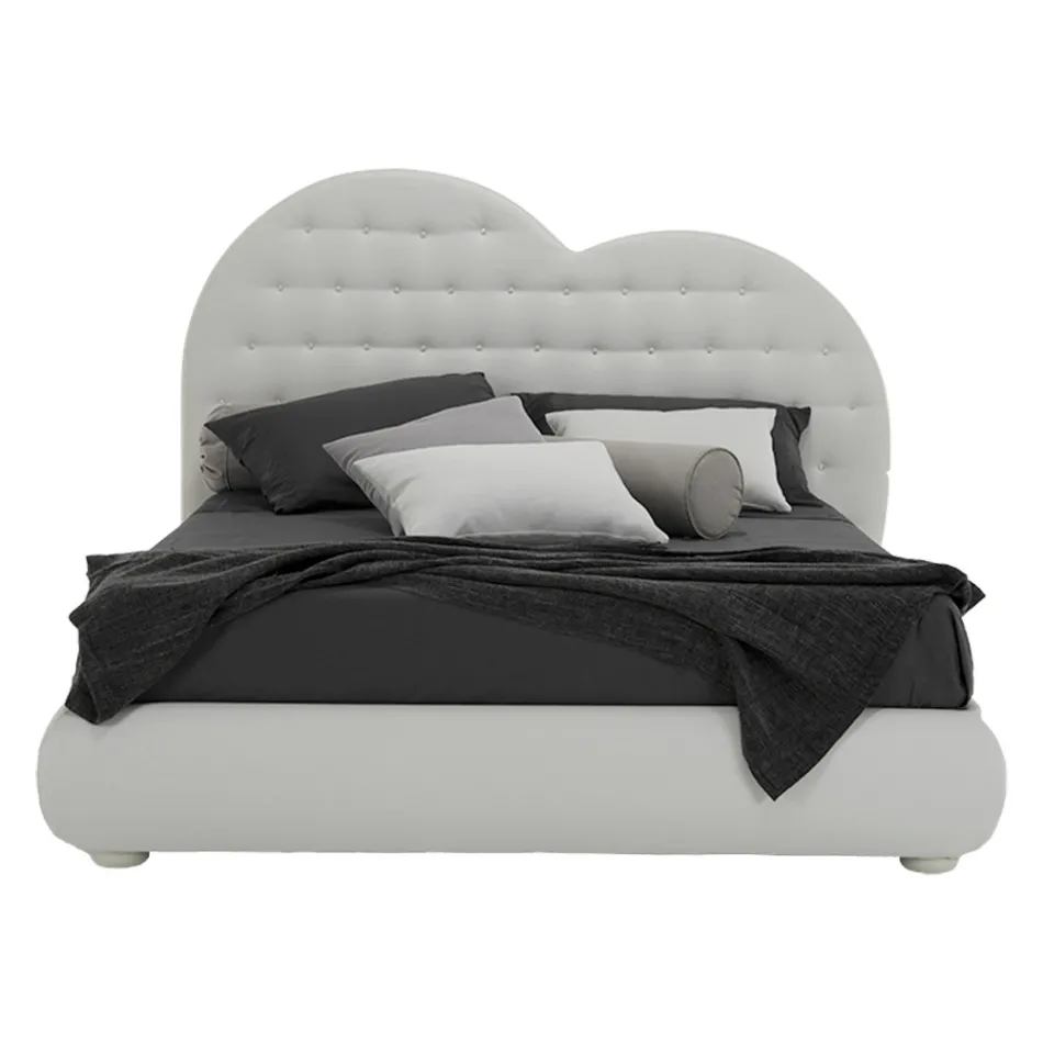 Luksusowe podwójne łóżko z pudełkiem i Swarovski Made in Italy – Little Heart Viadurini