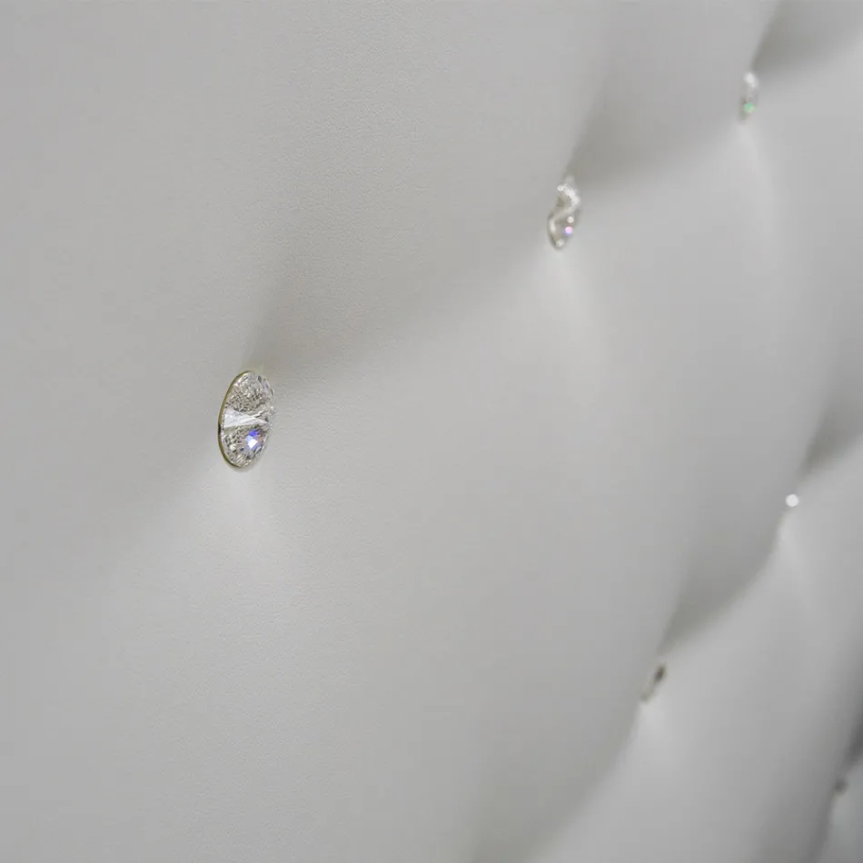 Luksusowe podwójne łóżko z pudełkiem i Swarovski Made in Italy – Little Heart Viadurini