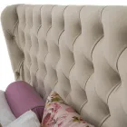 Luksusowe łóżko podwójne z pudełkiem i zagłówkiem Capitonnè Made in Italy - Papero Viadurini