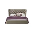 Luksusowe łóżko podwójne z pudełkiem i zagłówkiem Capitonnè Made in Italy - Papero Viadurini