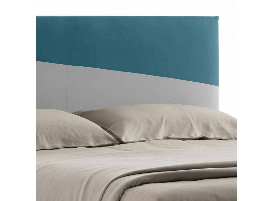 Luksusowe łóżko podwójne z pudełkiem w dwukolorowej tkaninie Made in Italy - Carmelo Viadurini
