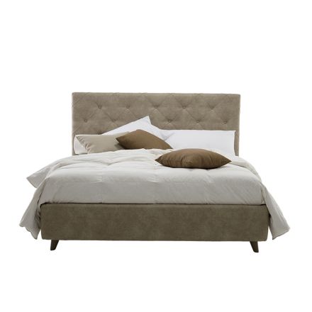 Luksusowe podwójne łóżko tapicerowane ze schowkiem Made in Italy – podarte Viadurini