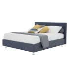 Luksusowe podwójne łóżko z ekoskóry lub tkaniny z pudełkiem Made in Italy – Nuvola Viadurini