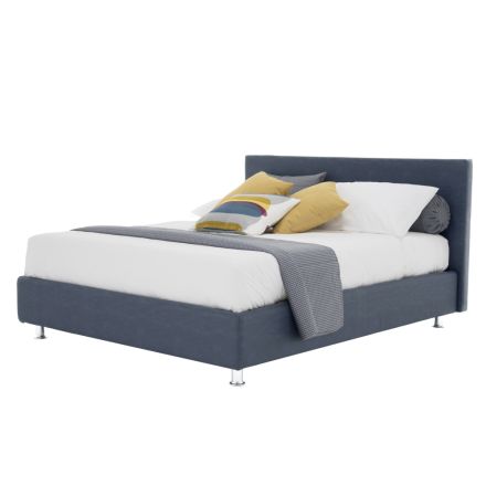 Luksusowe podwójne łóżko z ekoskóry lub tkaniny z pudełkiem Made in Italy – Nuvola Viadurini