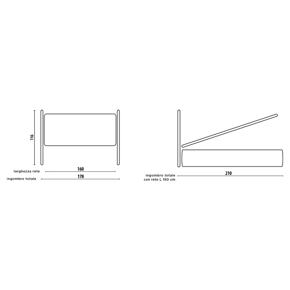 Łóżko podwójne tapicerowane z 2 stolikami nocnymi i materacem Made in Italy - Aaron Viadurini