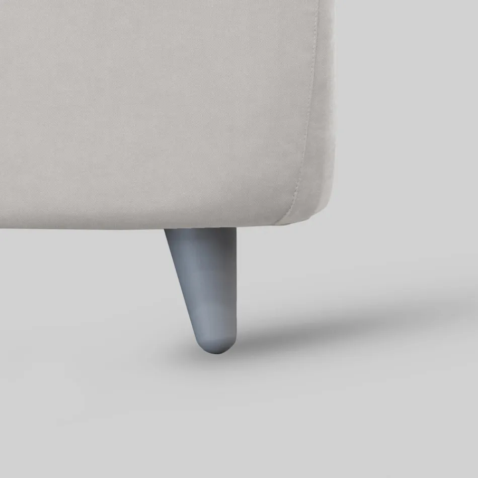 Łóżko podwójne tapicerowane z 2 stolikami nocnymi i materacem Made in Italy - Aaron Viadurini